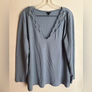 Torrid Women's Blue Lace Trim Top